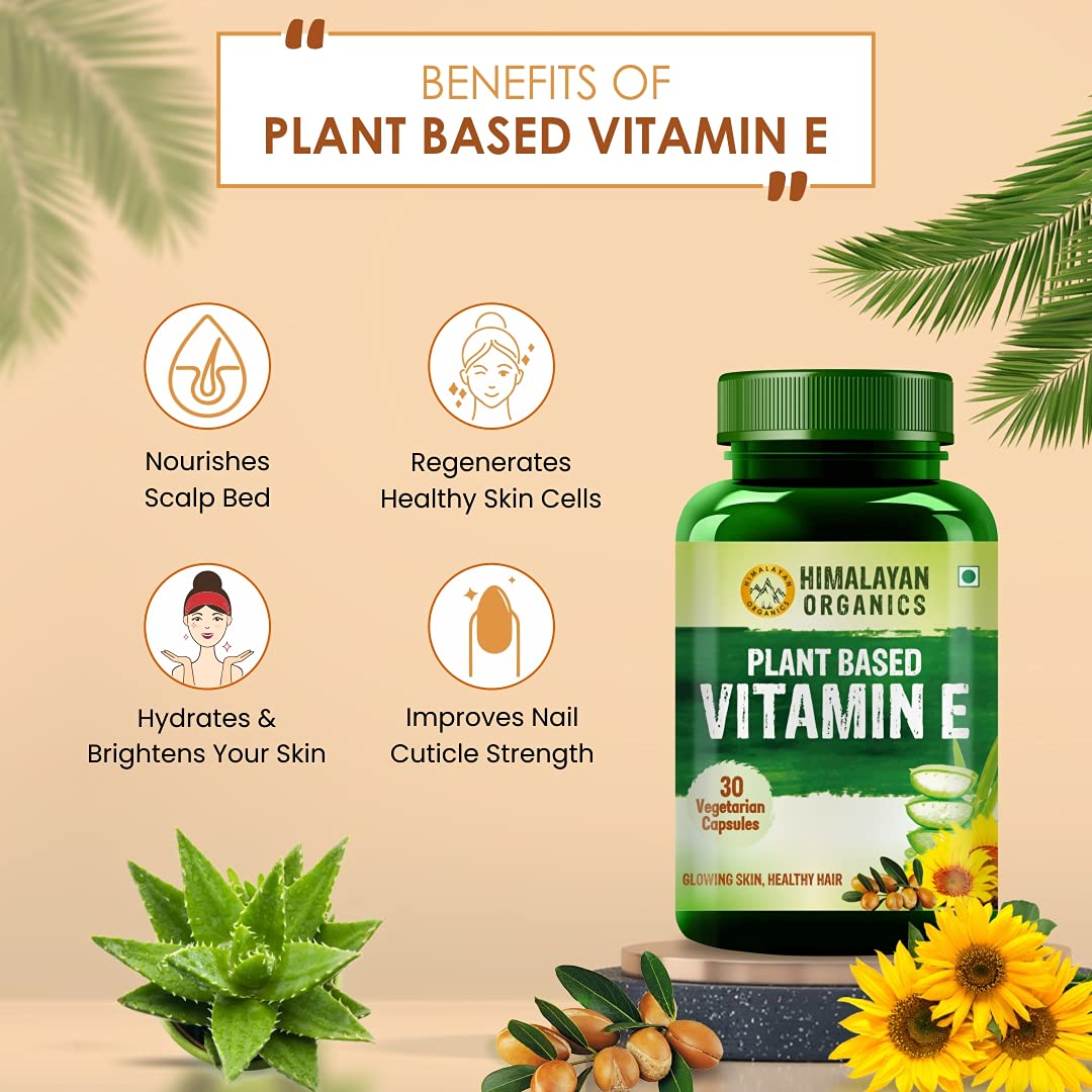 Himalayan Organics Plant Based Vitamin E, 30 Capsules, Pack of 1 