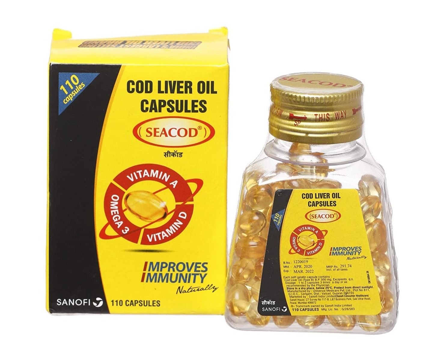 Buy Seacod Cod Liver Oil, 110 Capsules Online