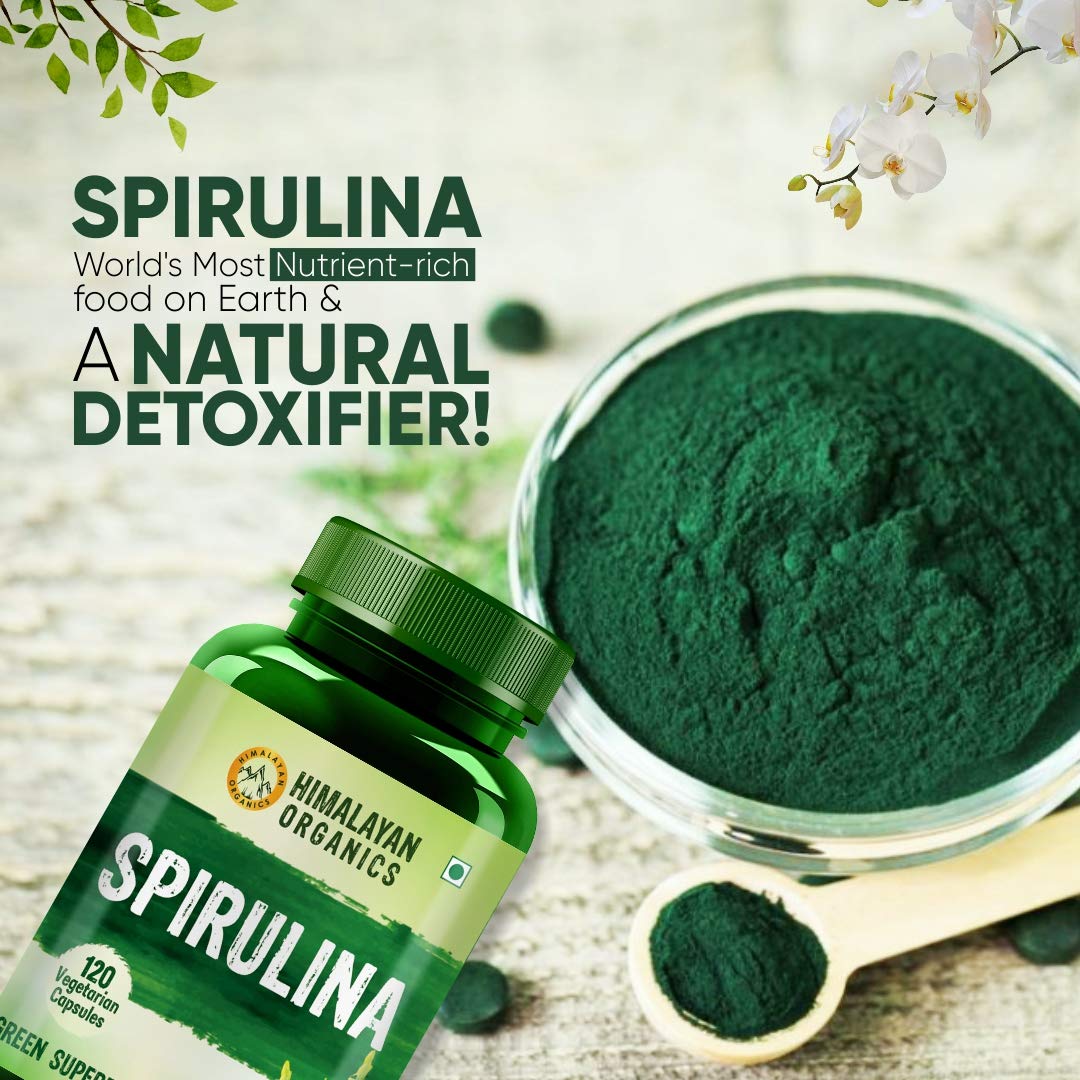 Himalayan Organics Spirulina 2000 mg, 120 Capsules, Pack of 1 