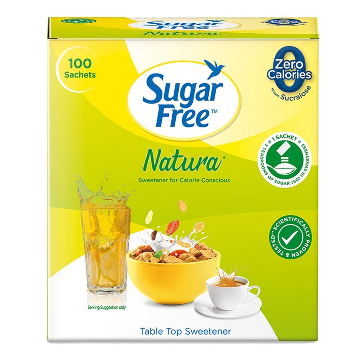 Sugar Free Natura Low Calorie Sweetener, 100 Pellets, Pack of 1 