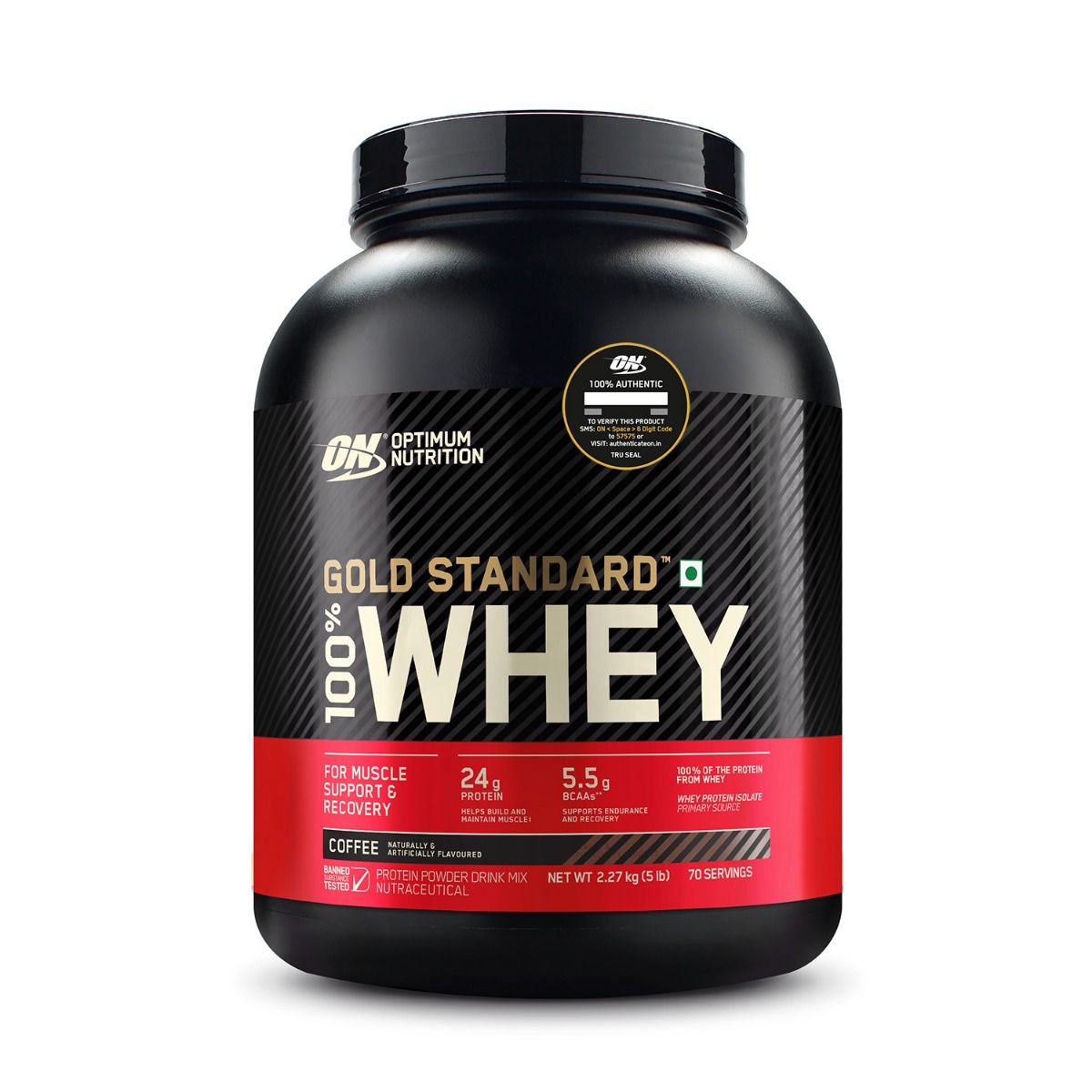 Buy Optimum Nutrition (ON) Gold Standard 100% Whey Protein Coffee Flavour Powder, 5 lb Online