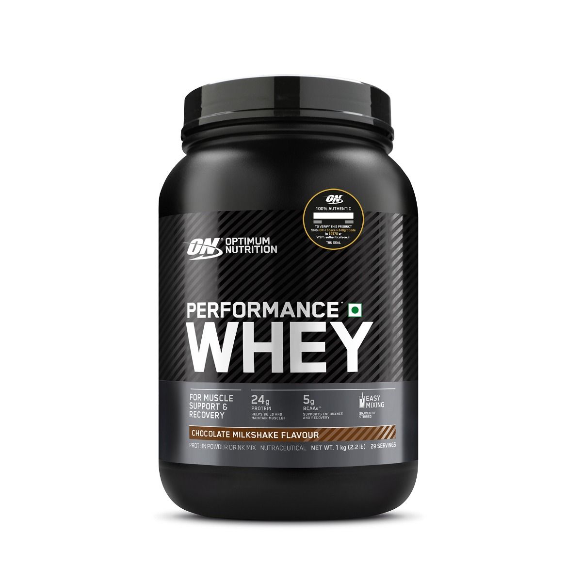 Buy Optimum Nutrition (ON) Performance Whey Protein Chocolate Milkshake Flavour Powder, 1 kg Online