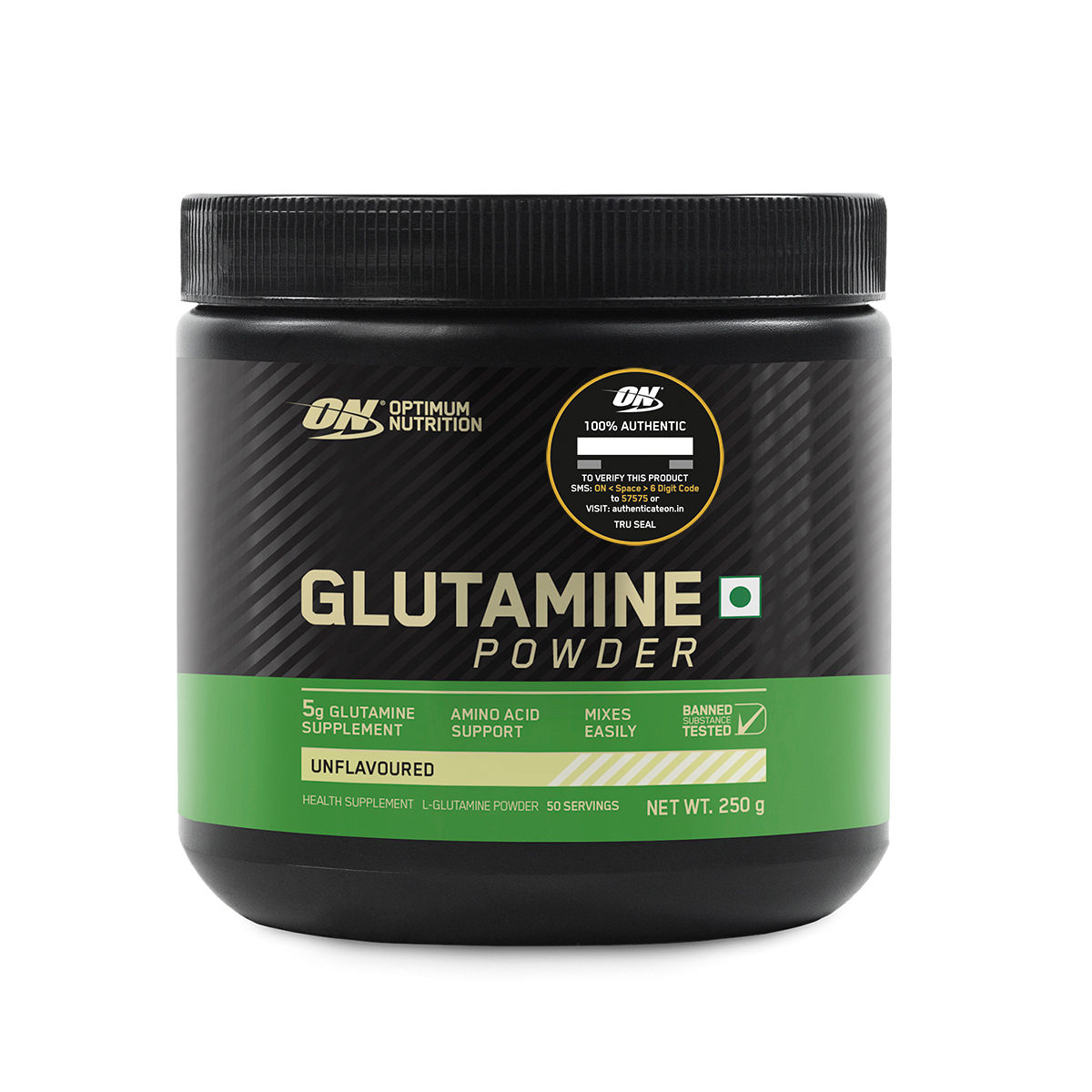 Optimum Nutrition (ON) Glutamine Unflavoured Powder, 250 gm, Pack of 1 