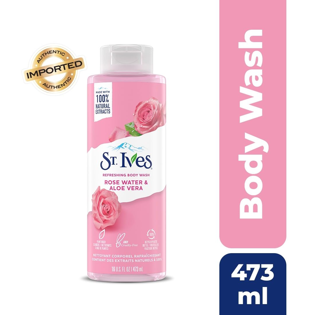 St. Ives Refreshing Rose water & Aloe Vera Flavour Body Wash, 473 ml, Pack of 1 