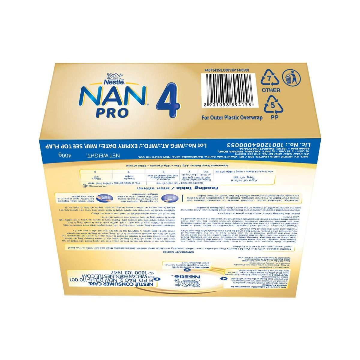 Nestle Nan Pro Follow-Up Formula Powder, Stage 4, After 18 months, 400 gm Refill Pack, Pack of 1 