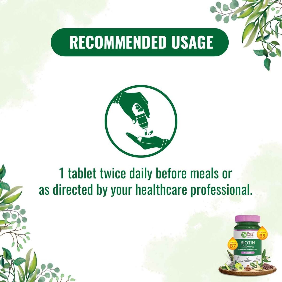 Pure Nutrition Biotin 1000 mg, 60 Tablets Price, Uses, Side Effects, Composition Apollo Pharmacy