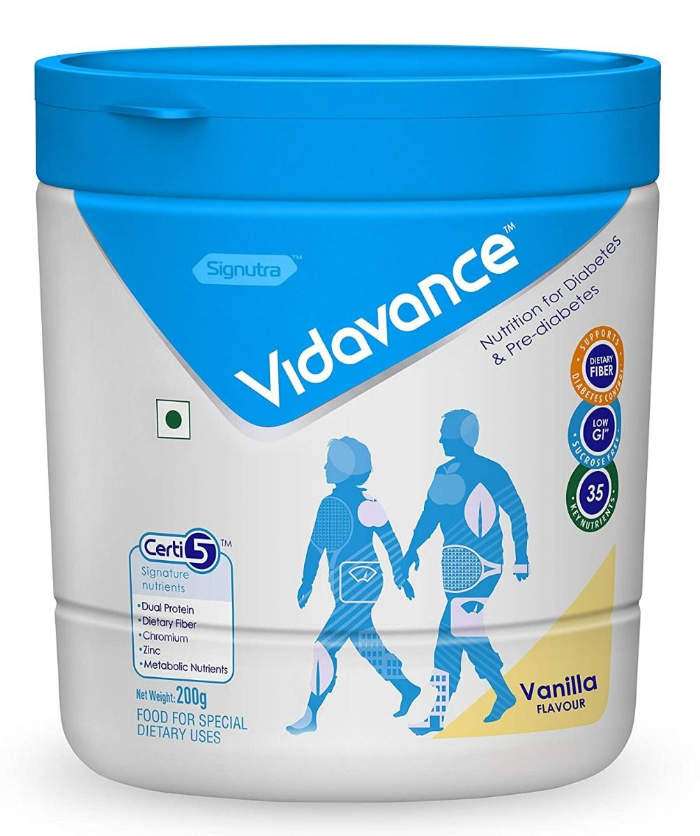 Vidavance Advanced Nutrition Vanilla Flavour Powder for Diabetes & Pre
