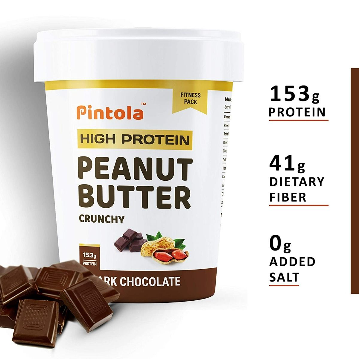 Pintola High Protein Dark Chocolate Crunchy Peanut Butter, 510 gm Price