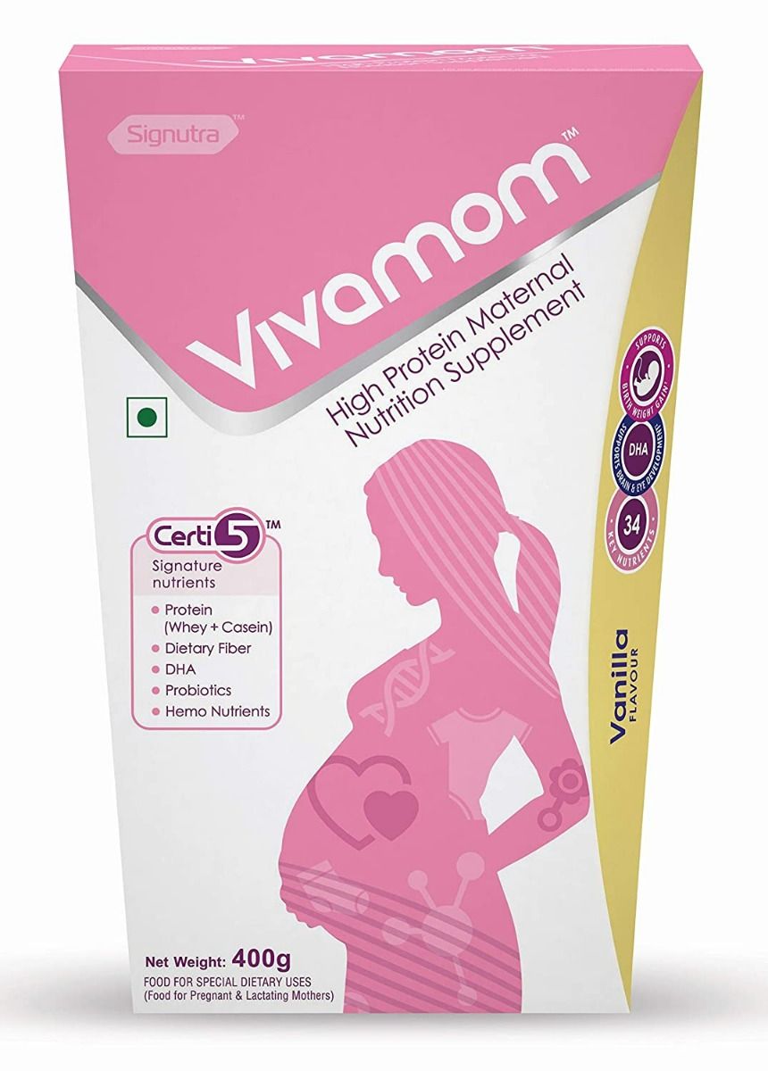 Buy Vivamom Maternal Nutrition Supplement Vanilla Flavour Powder, 400 gm Online