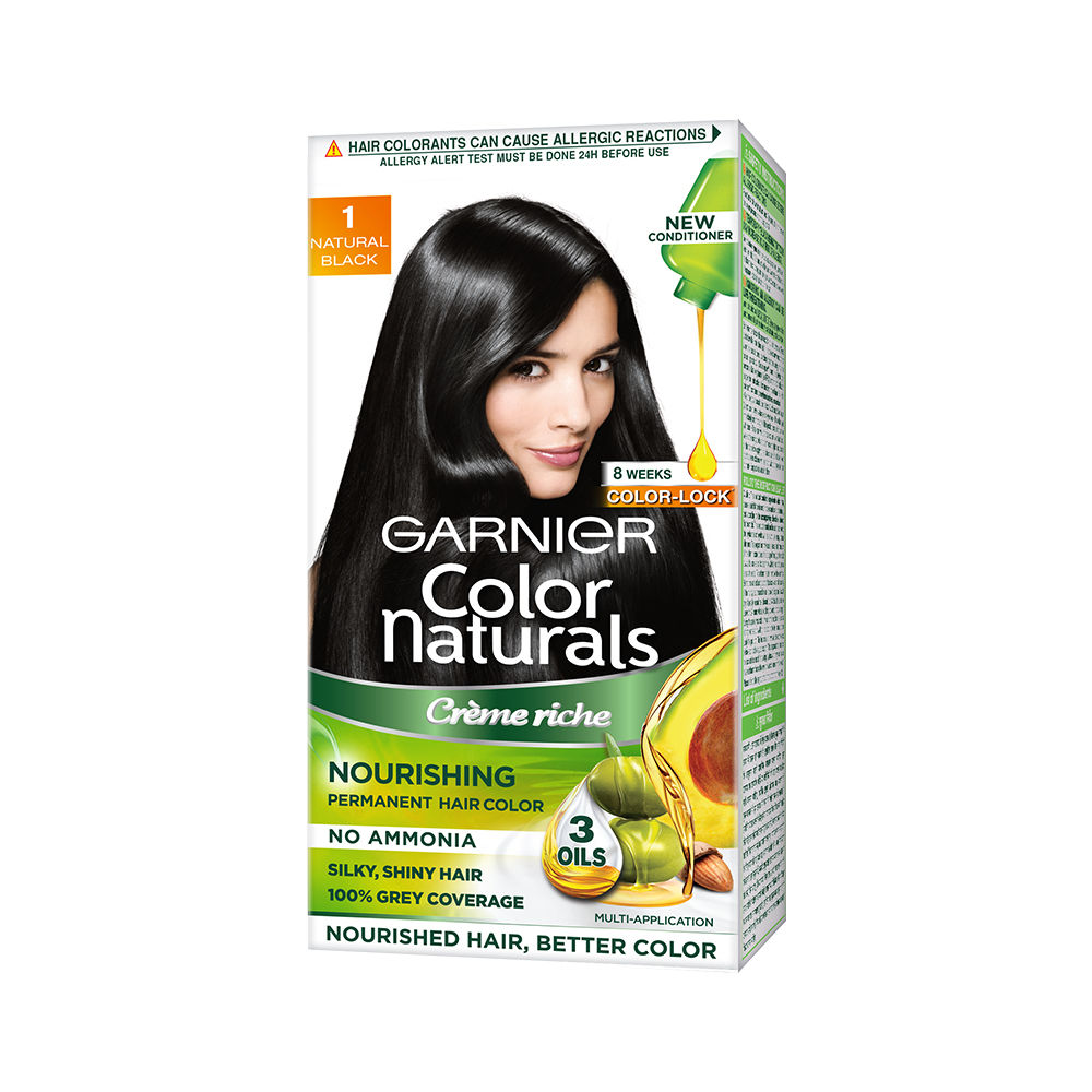 Garnier Color Naturals Shade 1 Natural Black Crème Hair Color, 1 Kit, Pack of 1 