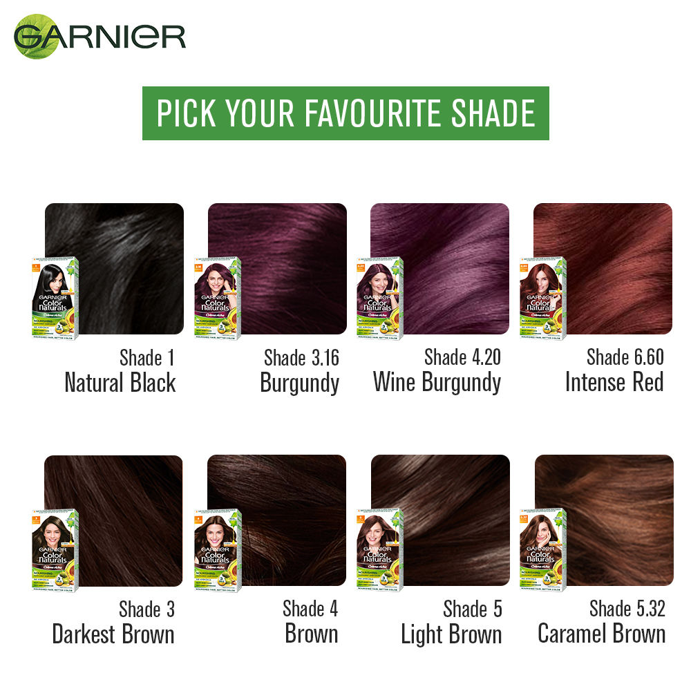 Garnier Color Naturals Shade 3.16 Burgundy Crème Hair Color, 1 Kit, Pack of 1 
