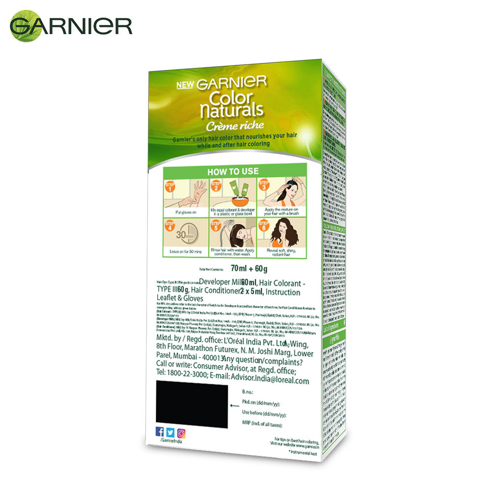 Garnier Color Naturals Creme Riche Shade 4 Brown Hair Color, 1 Kit Price,  Uses, Side Effects, Composition - Apollo Pharmacy