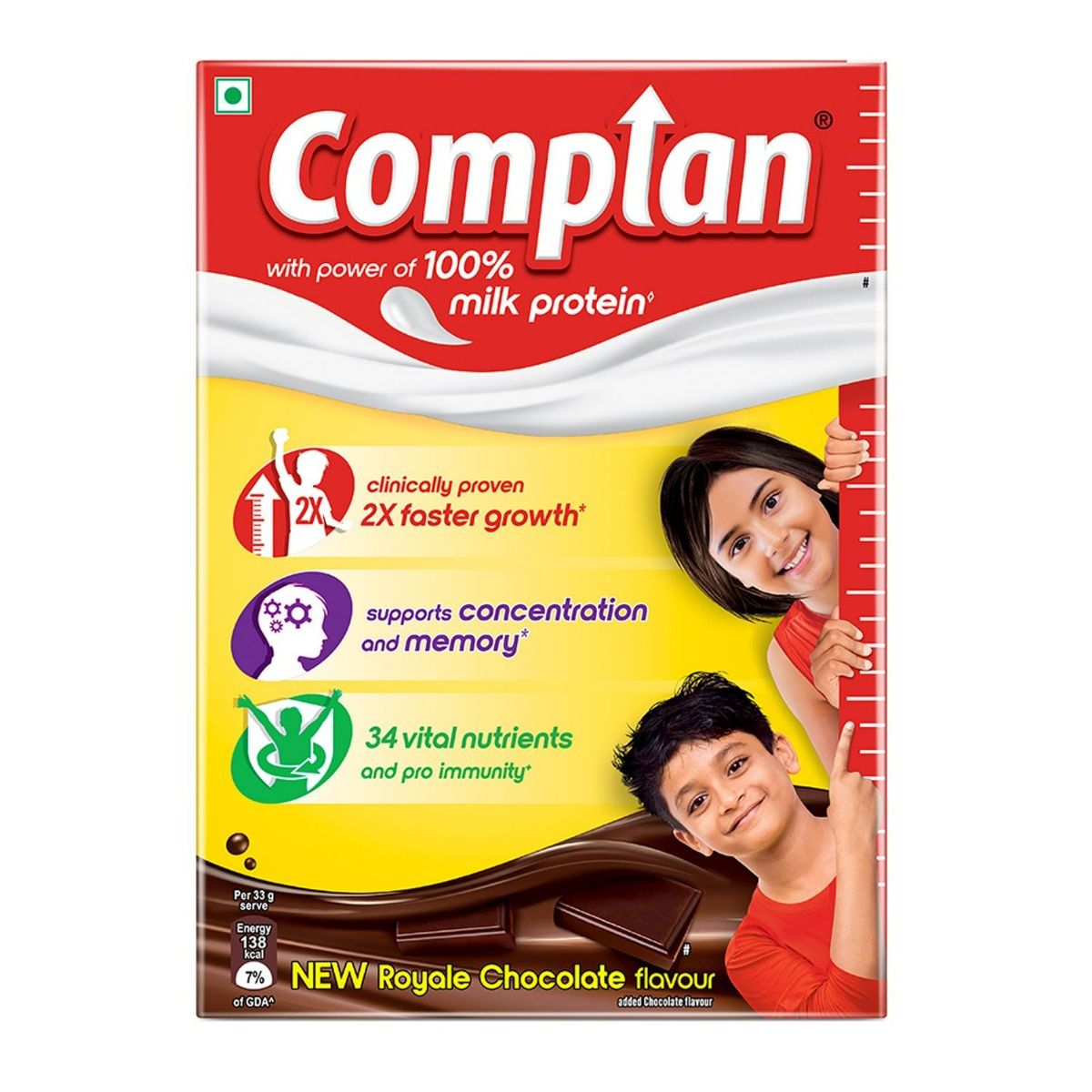 Complan Royale Chocolate Flavoured Health & Nutrition Drink, 500 gm Refill Pack, Pack of 1 