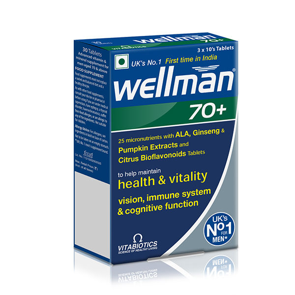 Wellman 70+ Health Supplement for Men, 30 Tablets Price, Uses, Side
