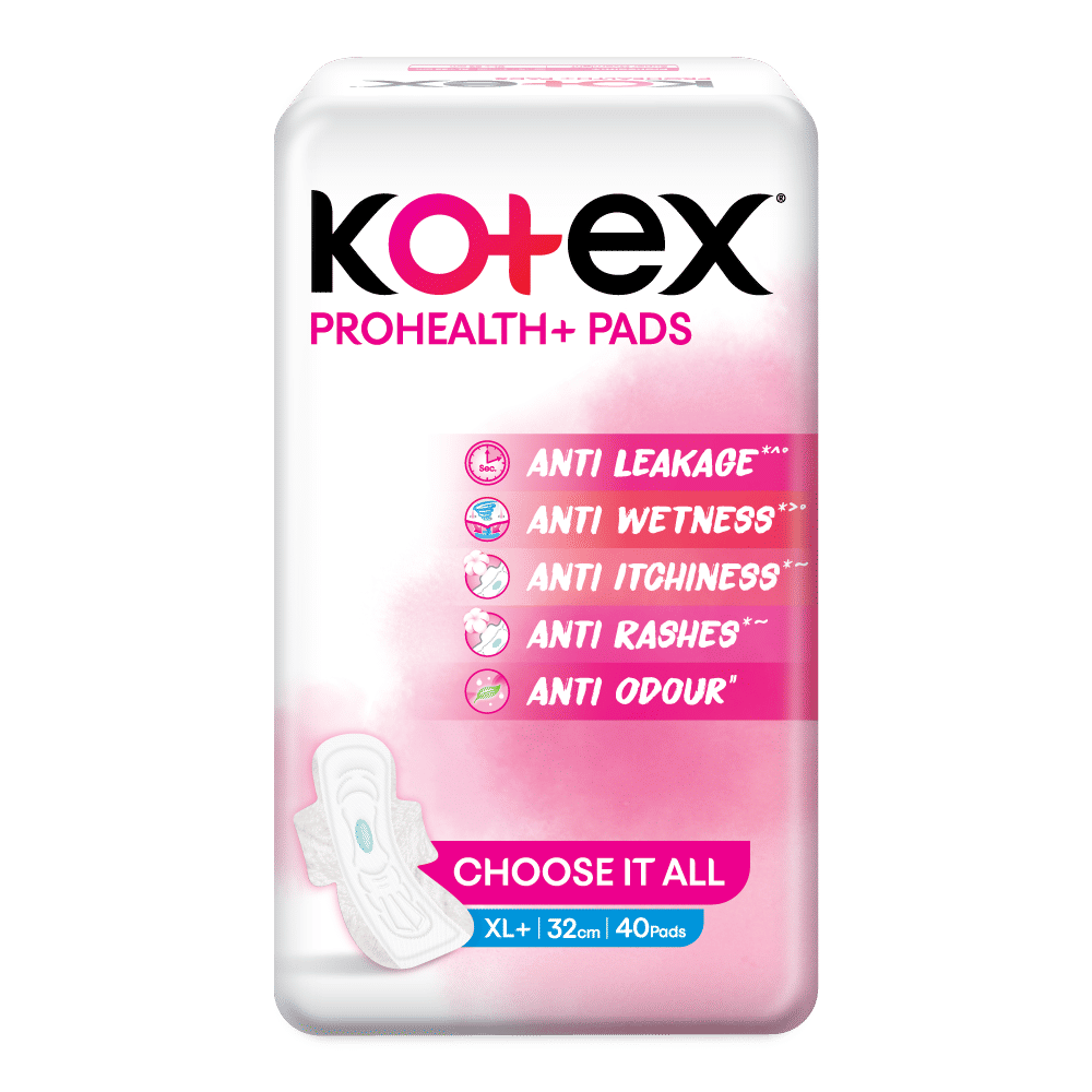 Kotex Prohealth+ Sanitary Pads XL+, 40 Count Price, Uses, Side Effects