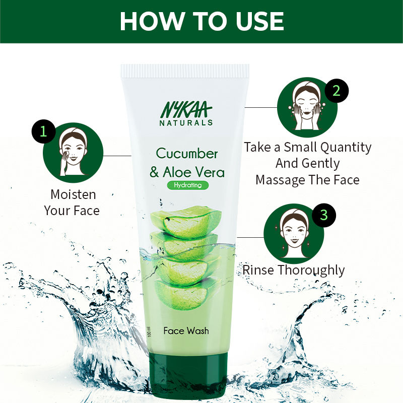 Nykaa Naturals Cucumber & Aloe Face Wash,100 ml, Pack of 1 