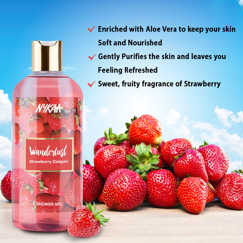 Nykaa Wanderlust Strawberry Daiquiri Shower Gel, 300 ml, Pack of 1 