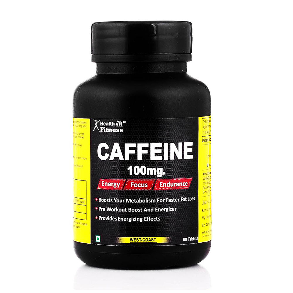 Buy Healthvit Fitness Caffeine 100 mg, 60 Tablets Online