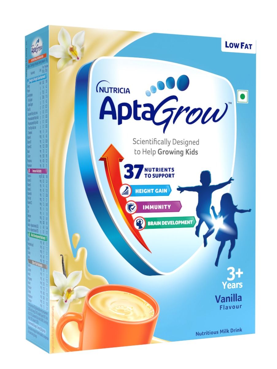 AptaGrow Vanilla Flavour Nutrition Drink Powder, 400 gm, Pack of 1 