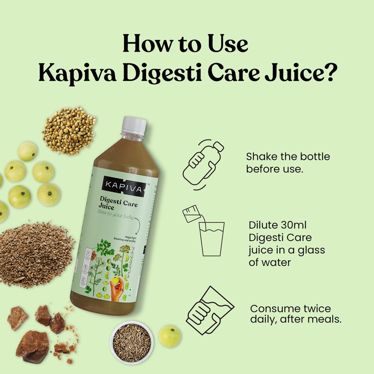 Kapiva Digesti Care Juice, 1 L, Pack of 1 