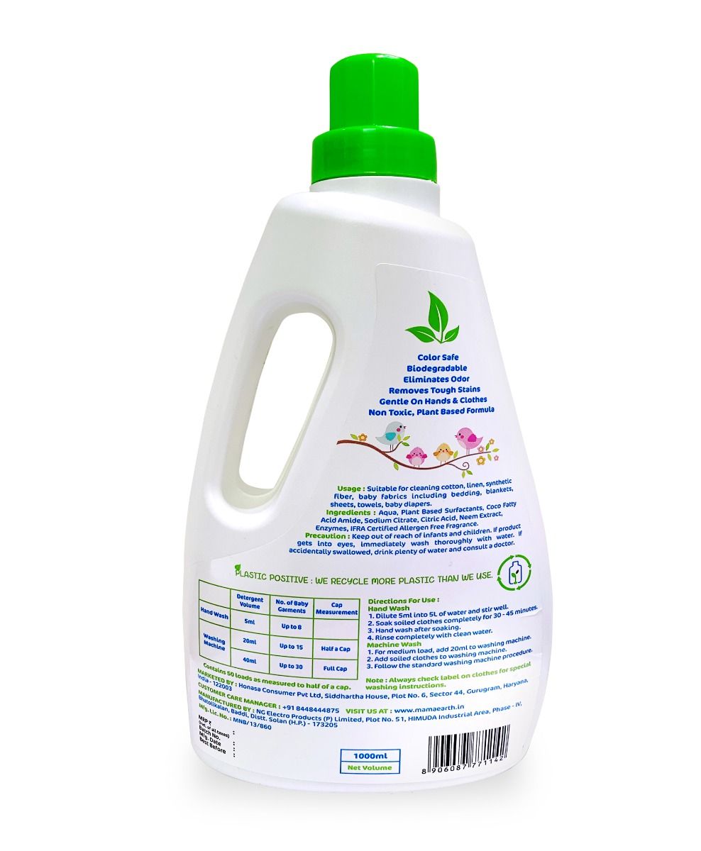 Mamaearth Plant Based Baby Laundry Liquid Detergent for 0+ Months, 1000