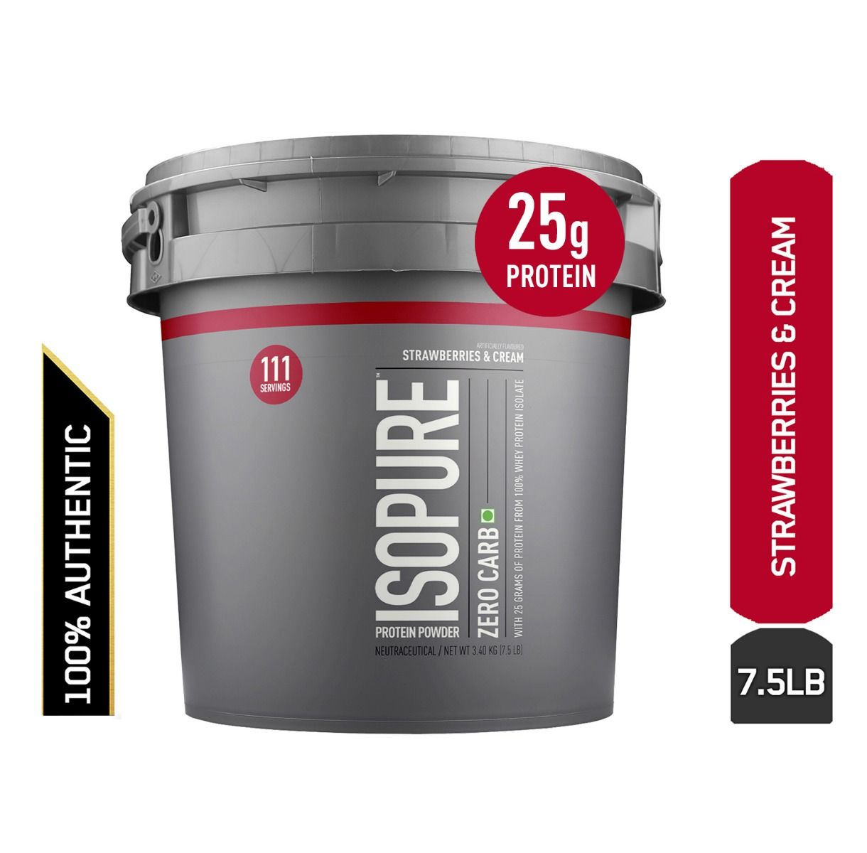 Buy Isopure Zero Carb 100% Whey Protein Isolate Powder - Strawberries & Cream, 7.5 lbs Online