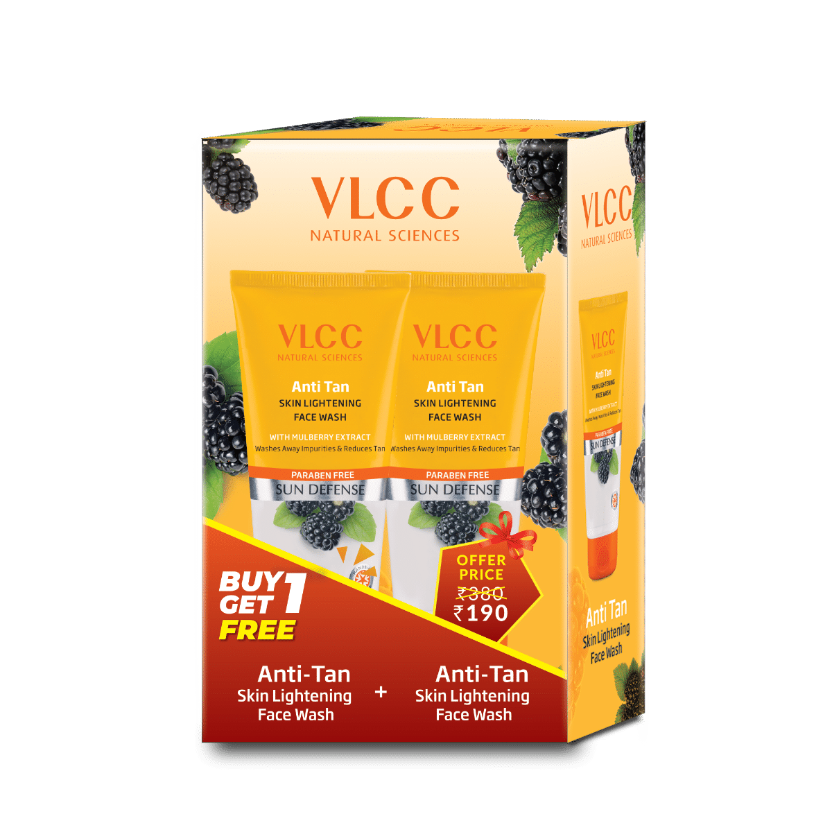 VLCC Anti-Tan Skin Lightening Face Wash, 150 gm (Buy 1 Get 1 Free), Pack of 1 