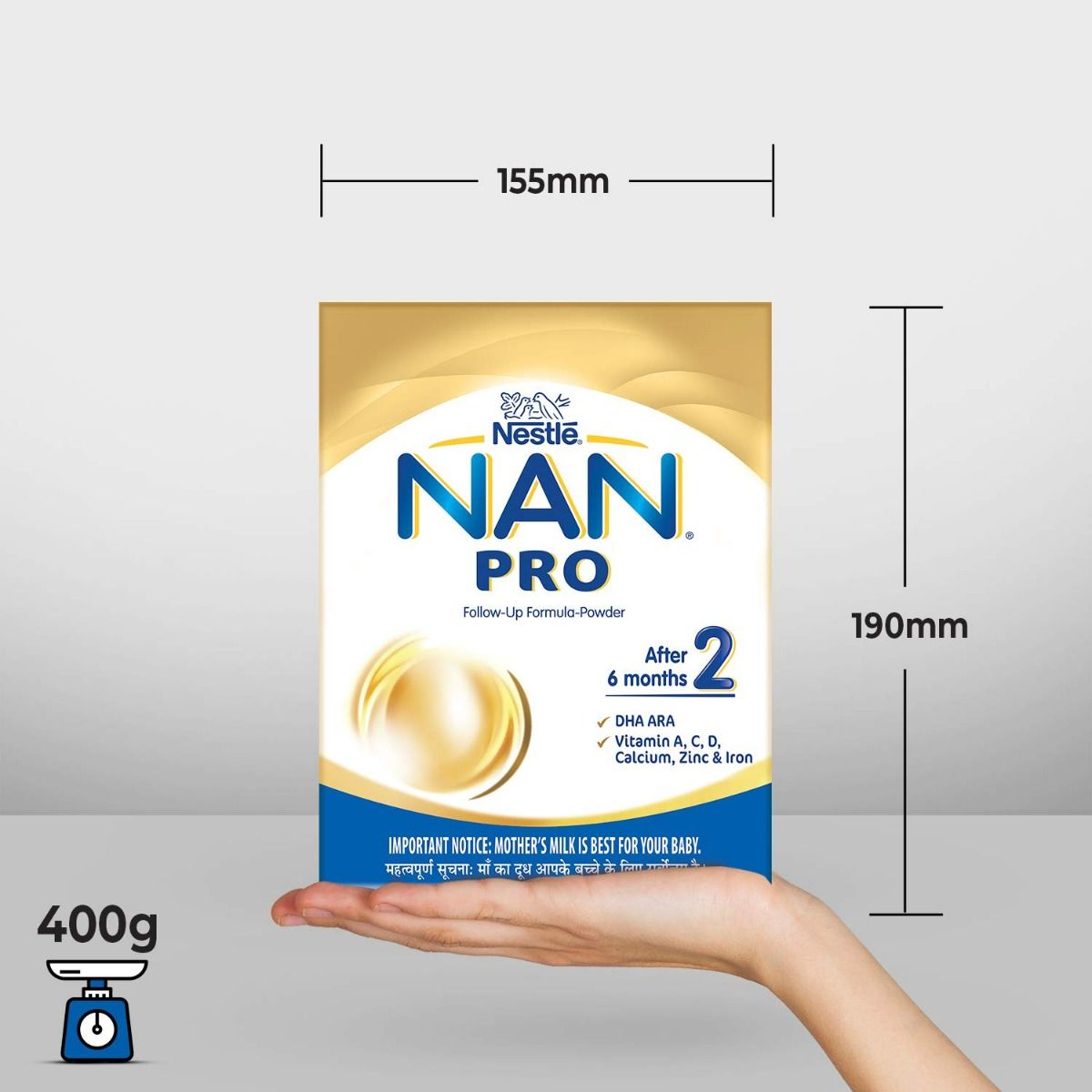 Nestle Nan Pro Follow-Up Formula, Stage 2, After 6 Months, 400 gm Refill Pack, Pack of 1 