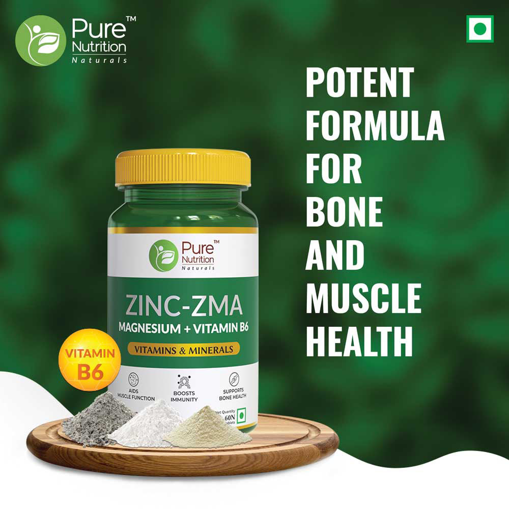 Pure Nutrition Zinc-ZMA 800 mg, 60 Tablets, Pack of 1 