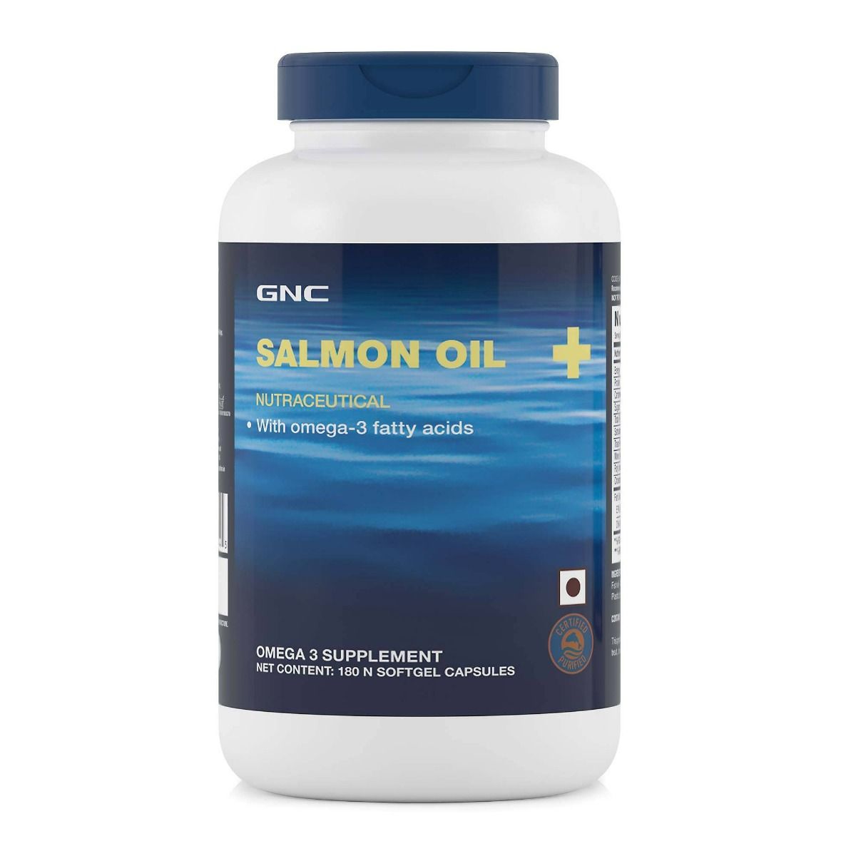 GNC Salmon Oil Plus with Omega-3 Fatty Acids Softgel, 180 Capsules, Pack of 1 