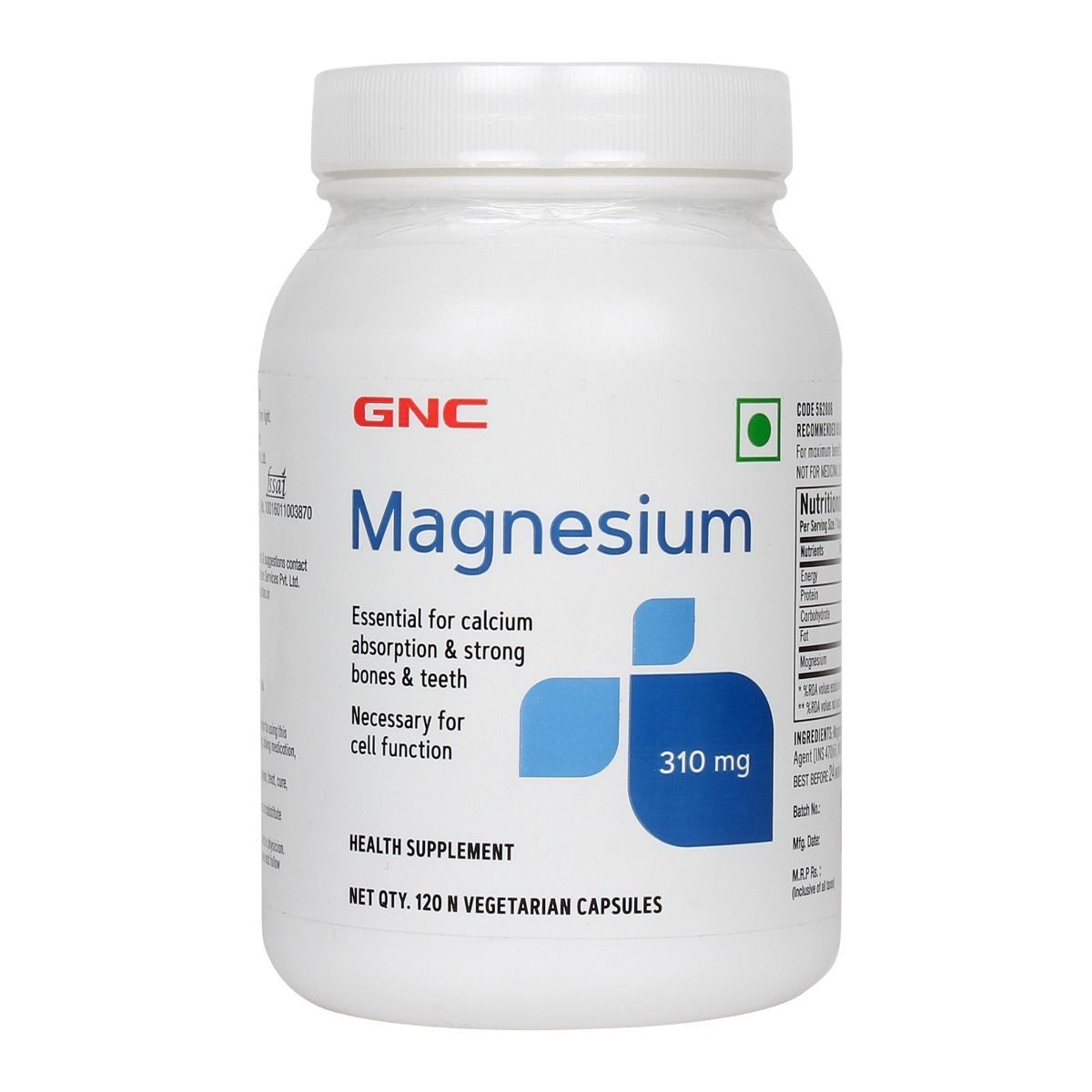 Buy GNC Magnesium 310 mg, 120 Capsules Online