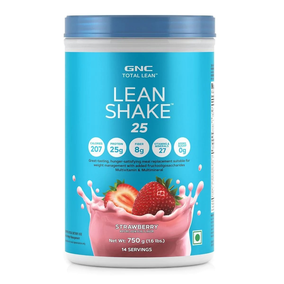 GNC Total Lean Shake 25 Strawberry Flavour Powder, 750 gm, Pack of 1 