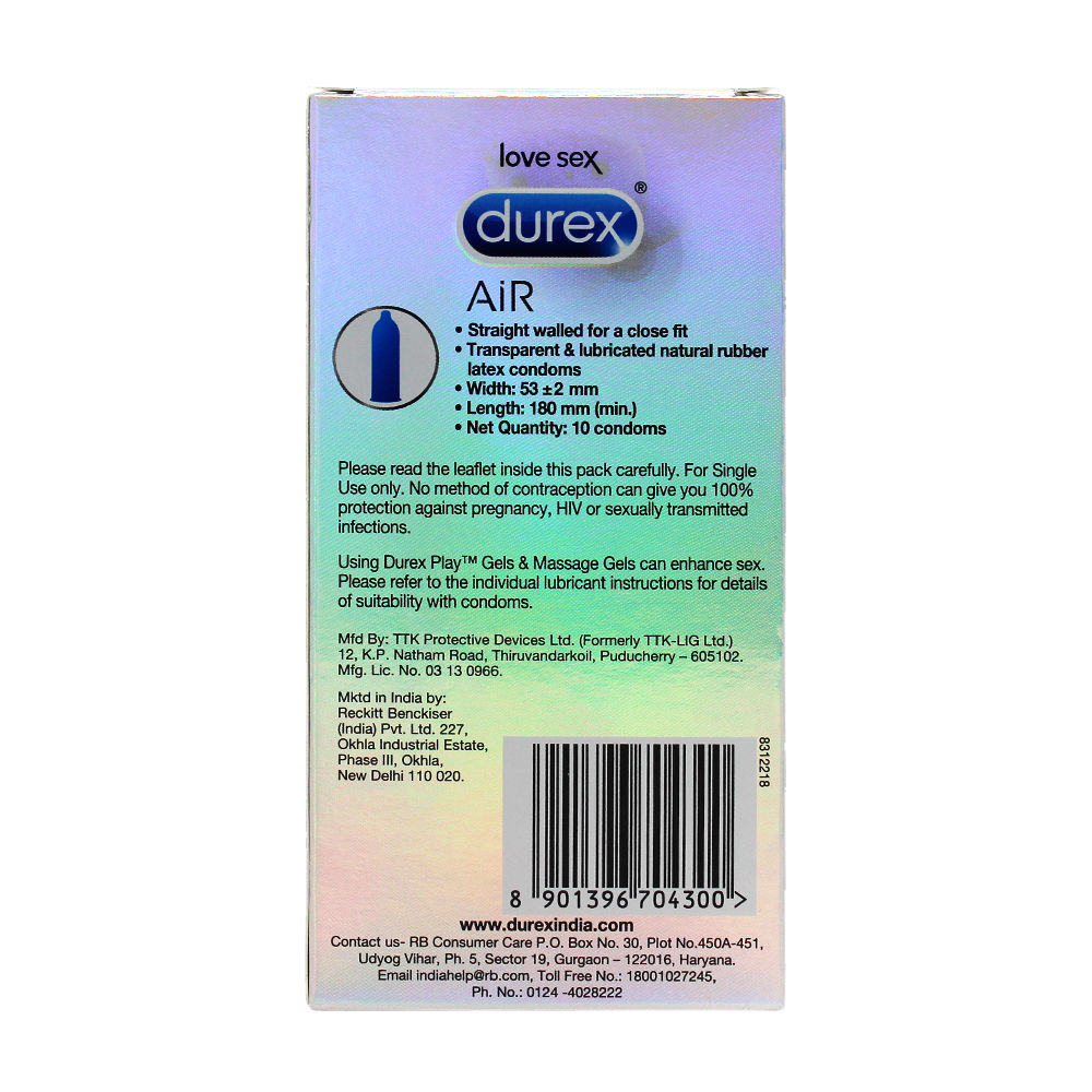 Durex Air Ultra Thin Condoms, 10 Count, Pack of 1 