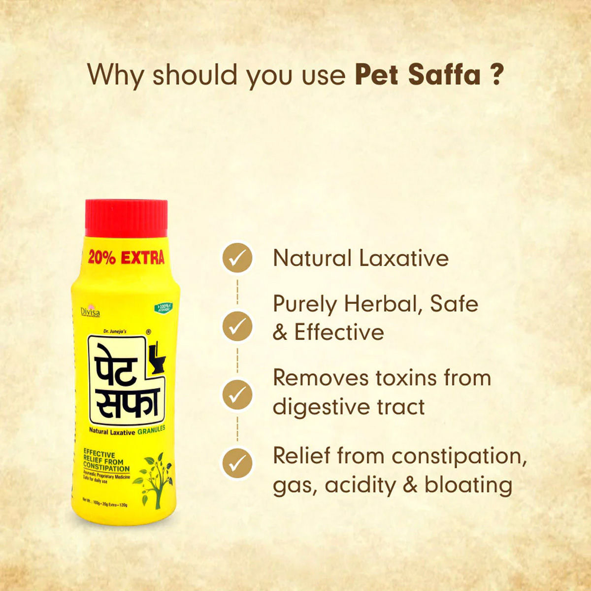 Pet Saffa Natural Laxative Granules, 120 gm Price, Uses, Side Effects