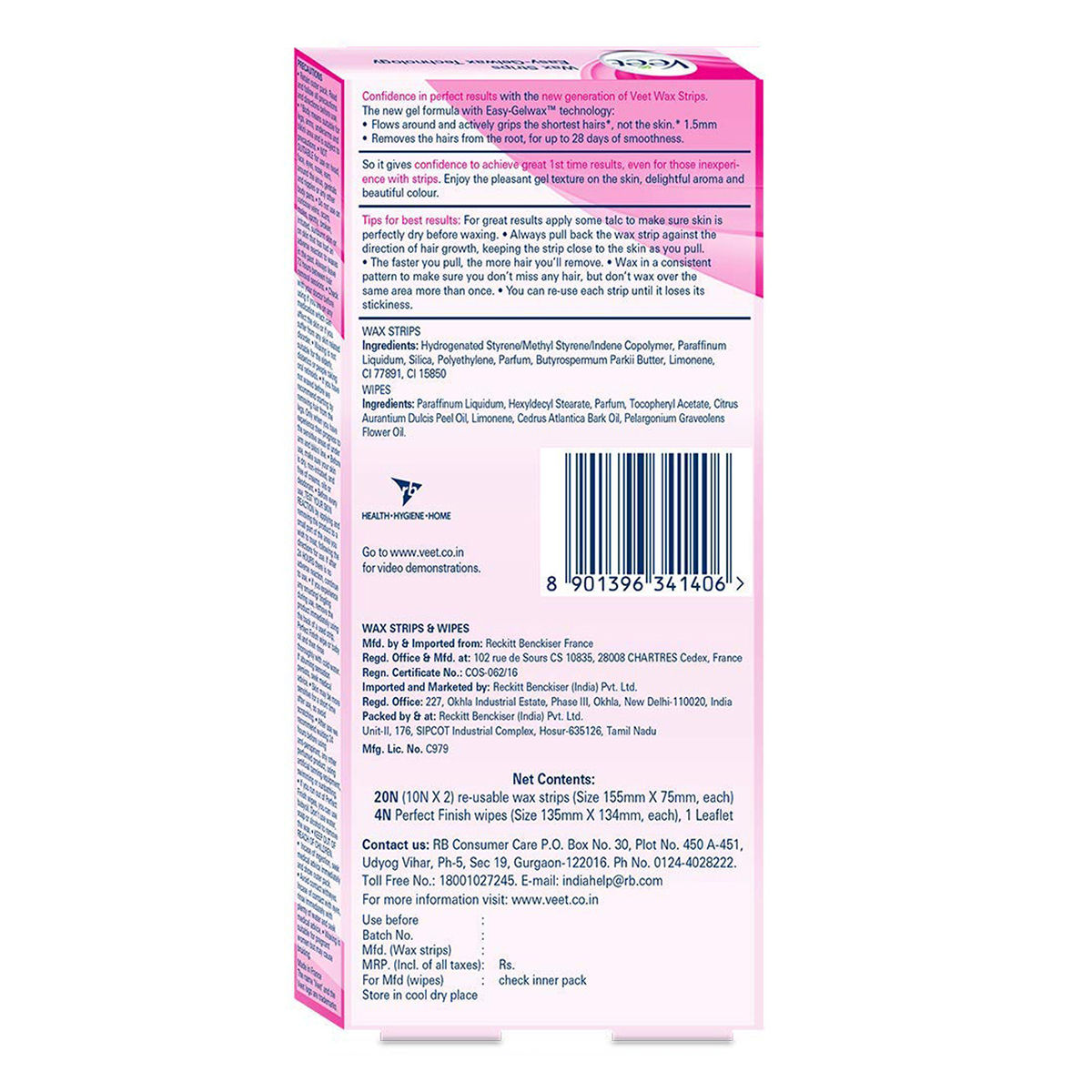 Veet Normal Skin Full Body Waxing Kit, 20 Strips Price, Uses, Side
