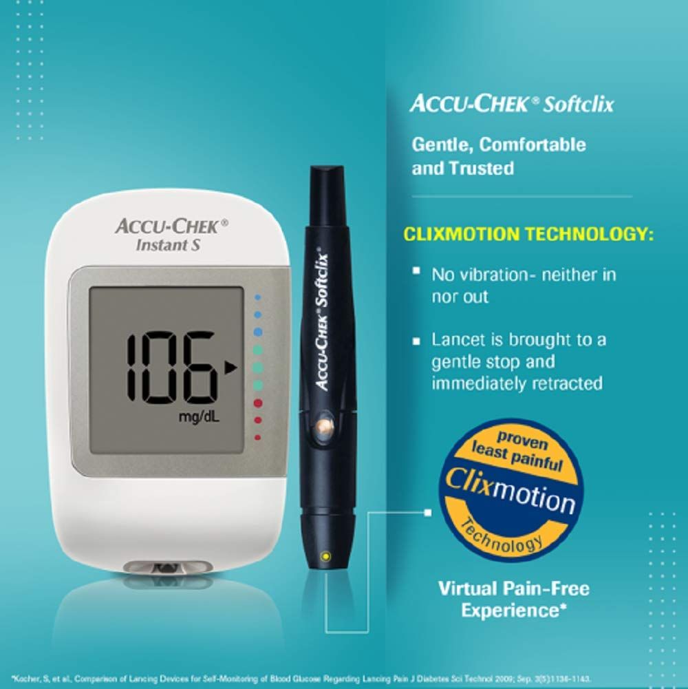 Accu-Chek Instant S Blood Glucose Monitoring System With 10 Free Test Strips, 1 Kit, Pack of 1 