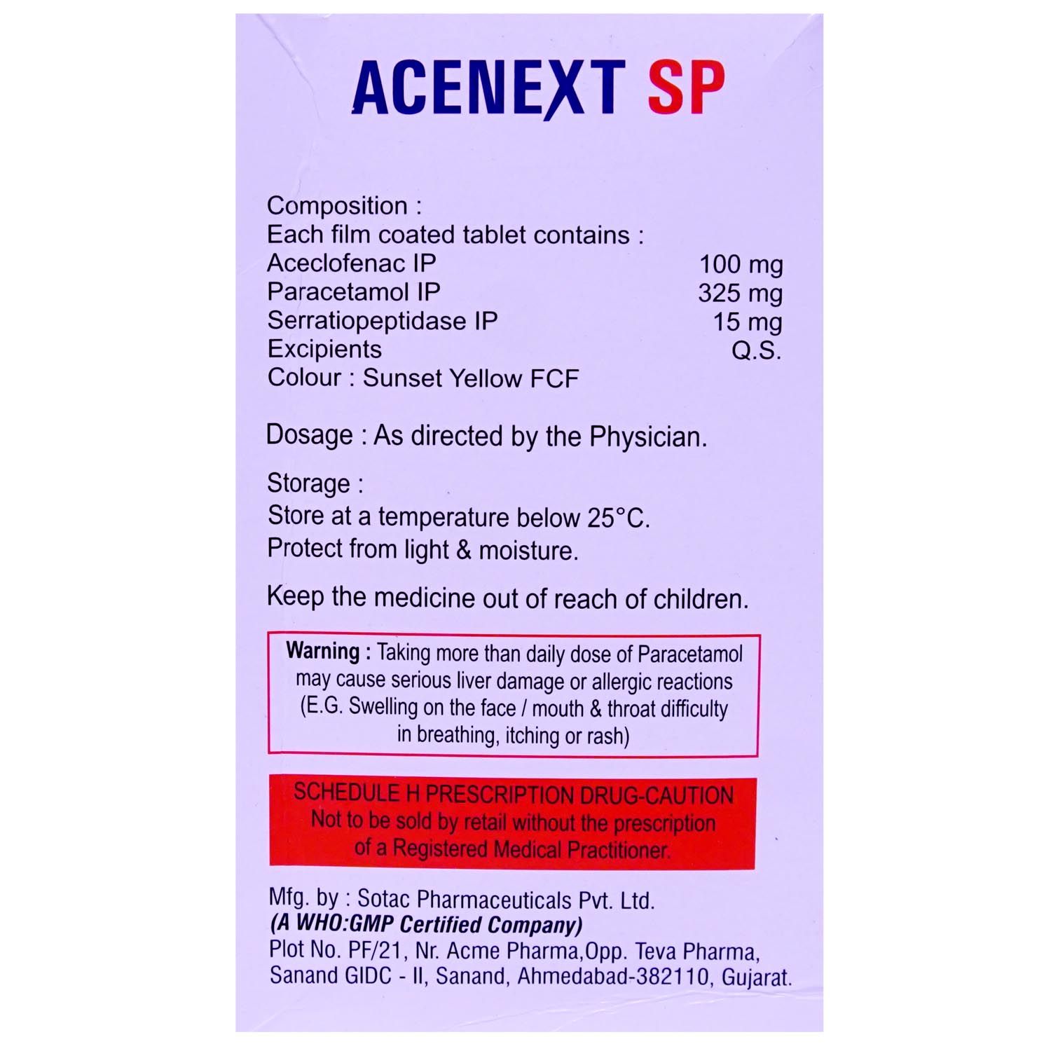 Acenext Sp Tablet Price Uses Side Effects Composition Apollo Pharmacy