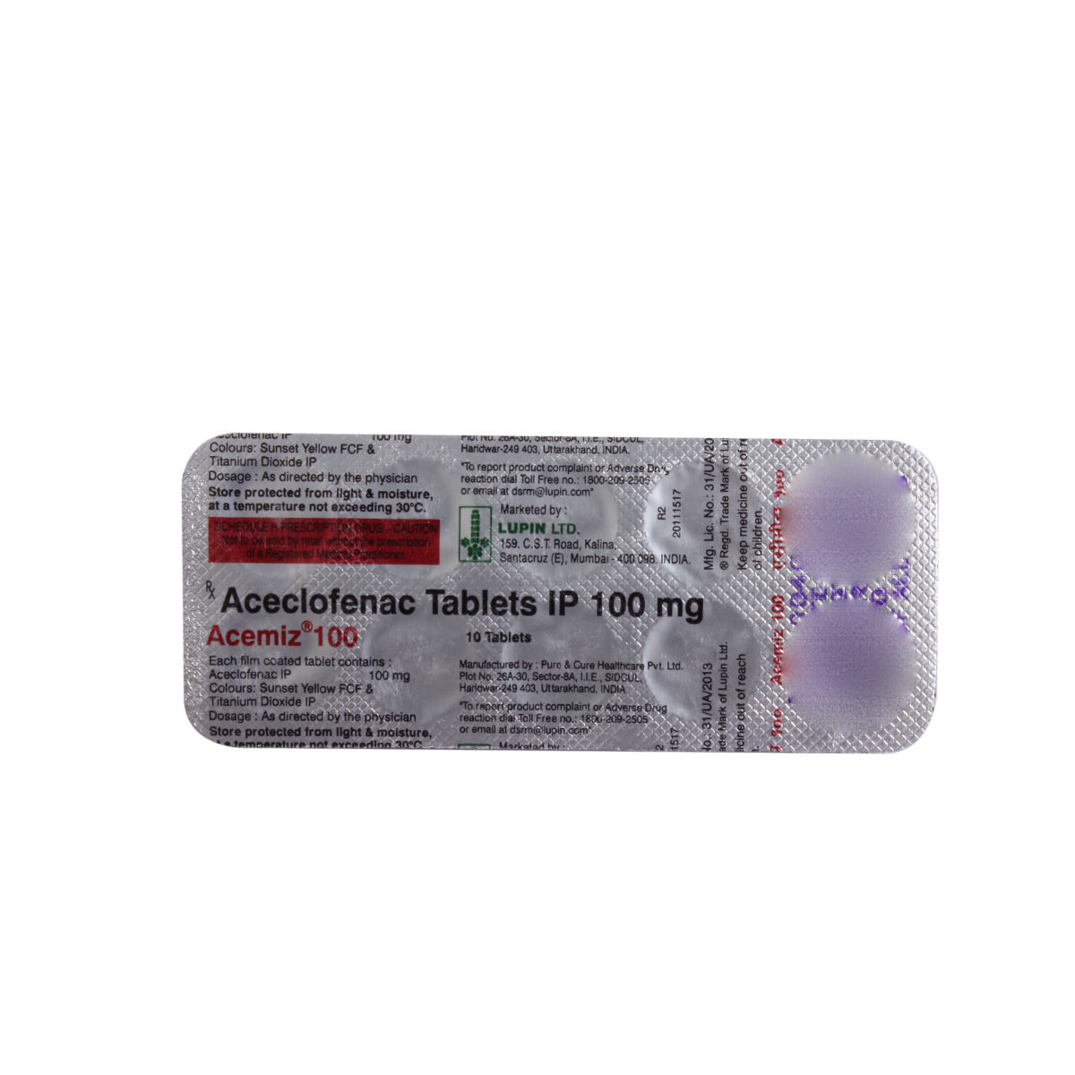 Acemiz 100 mg Tablet 10's Price, Uses, Side Effects, Composition