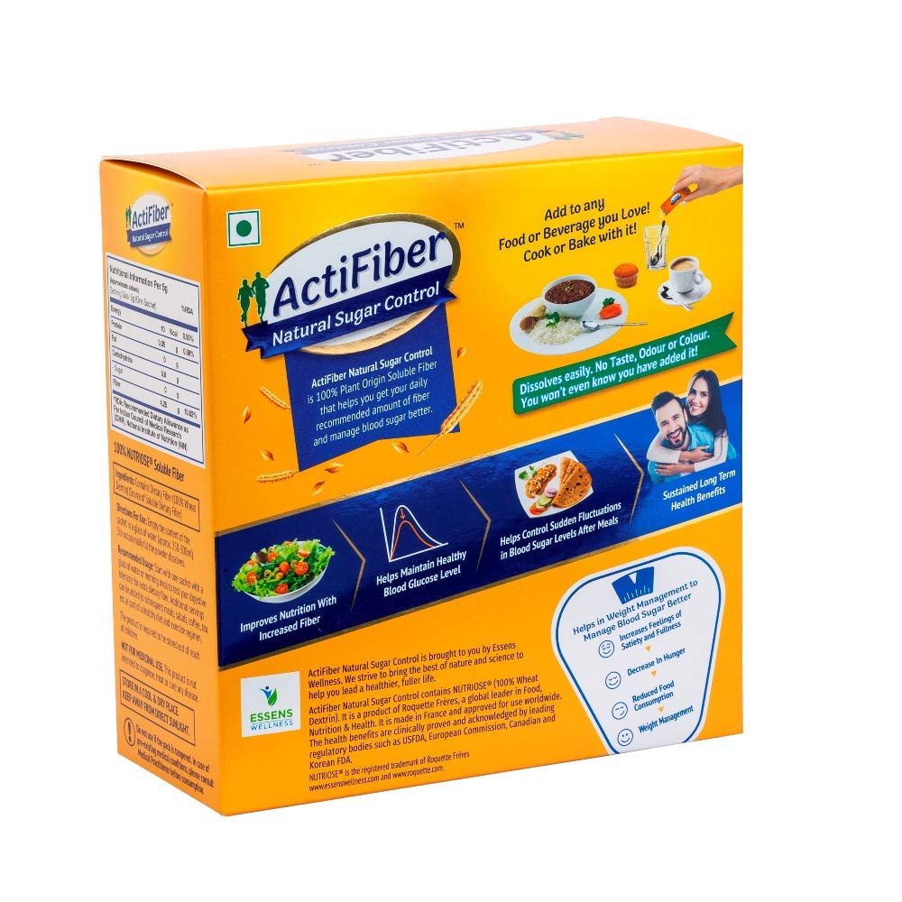 Actifiber Natural Sugar Control, 150 gm (30 sachets x 5 gm), Pack of 1 