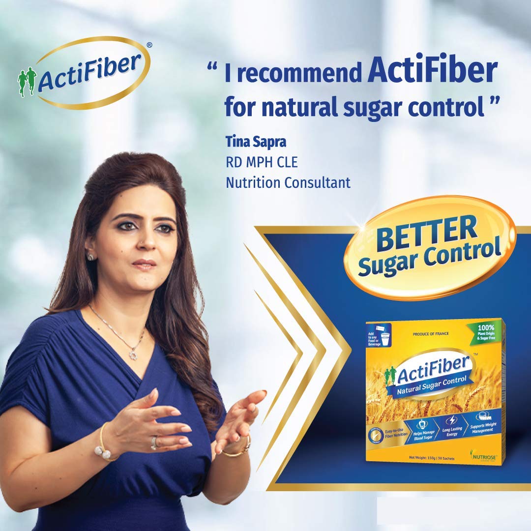 Actifiber Natural Sugar Control, 150 gm (30 sachets x 5 gm), Pack of 1 