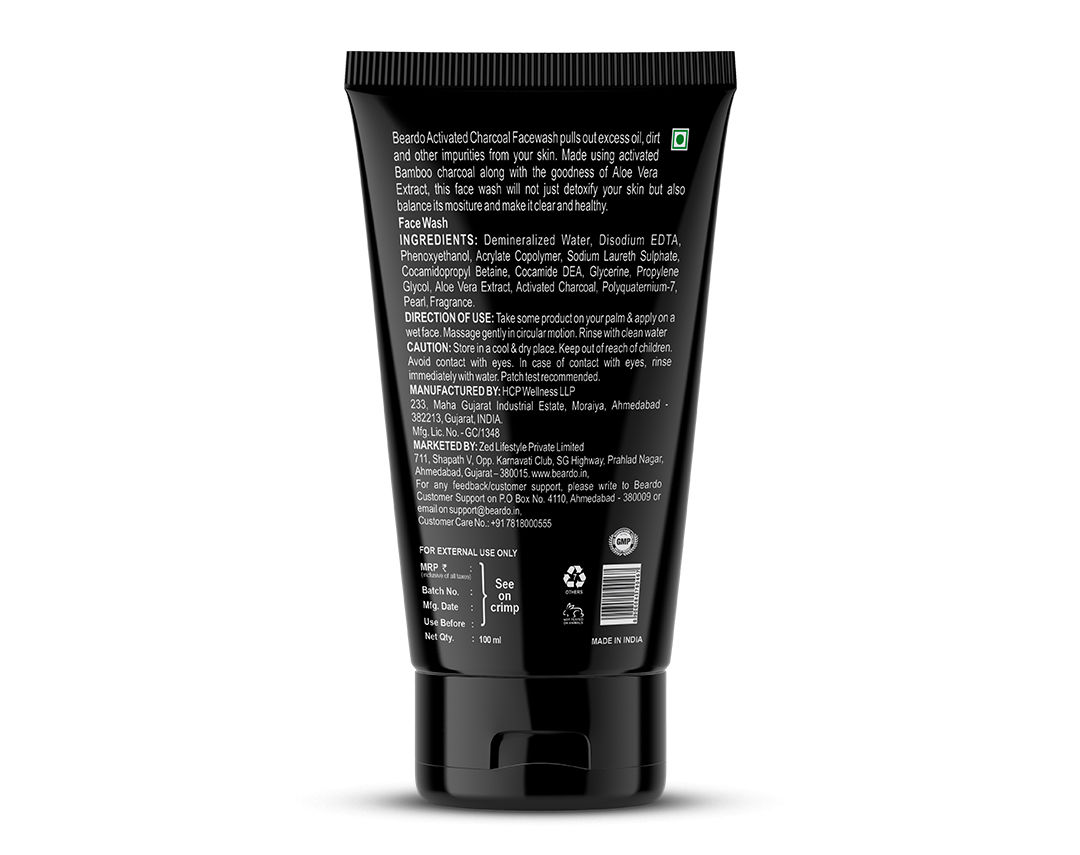 Beardo Activated Charcoal Face Wash, 100 ml Price, Uses, Side Effects