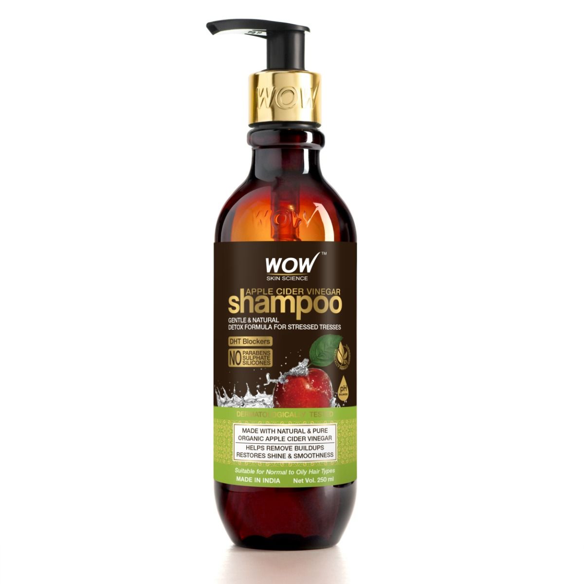 Wow Skin Science Apple Cider Vinegar Shampoo, 250 ml, Pack of 1 