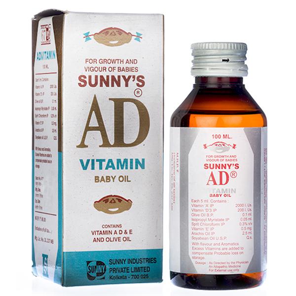 Buy Sunny's AD Vitamin Baby Oil, 100 ml Online