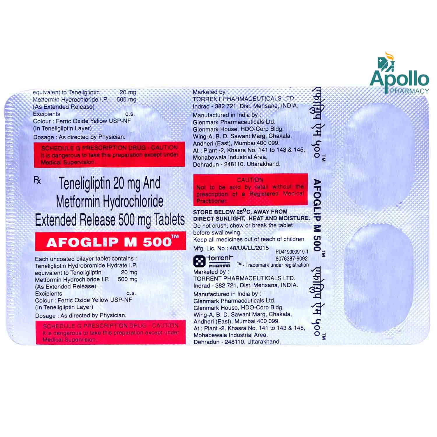 Afoglip M 500 Tablet 10 S Price Uses Side Effects Composition Apollo Pharmacy