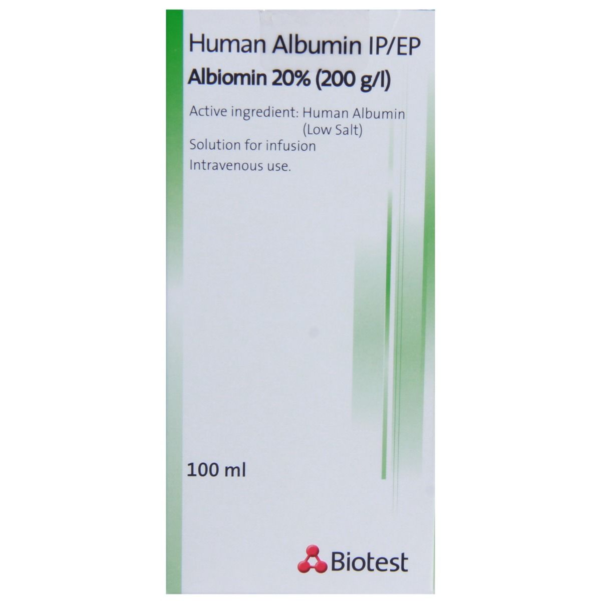 Albiomin 20% Infusion 100 ml, Pack of 1 INJECTION