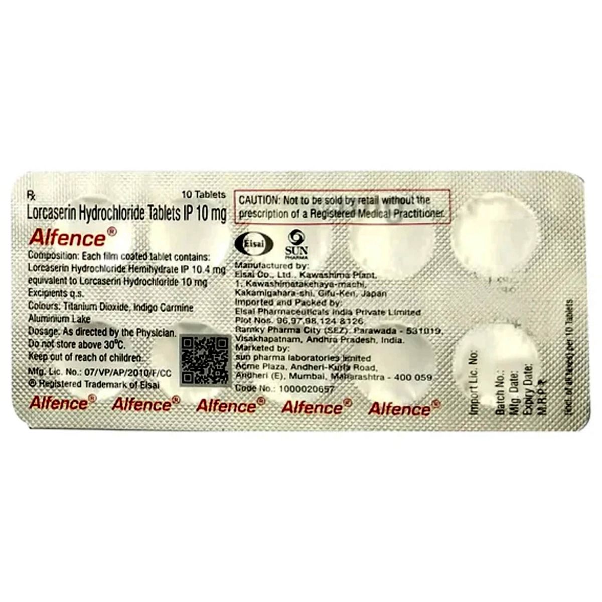 Alfence Tablet 10's, Pack of 10 TABLETS