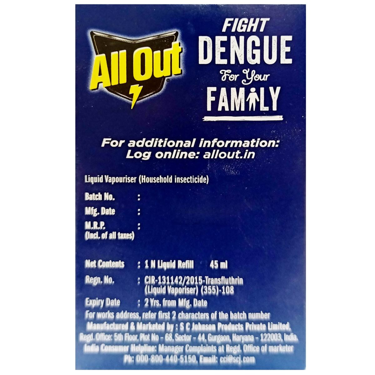 All Out Liquid Vaporizer 60 Nights Refill, 1 Count, Pack of 1 