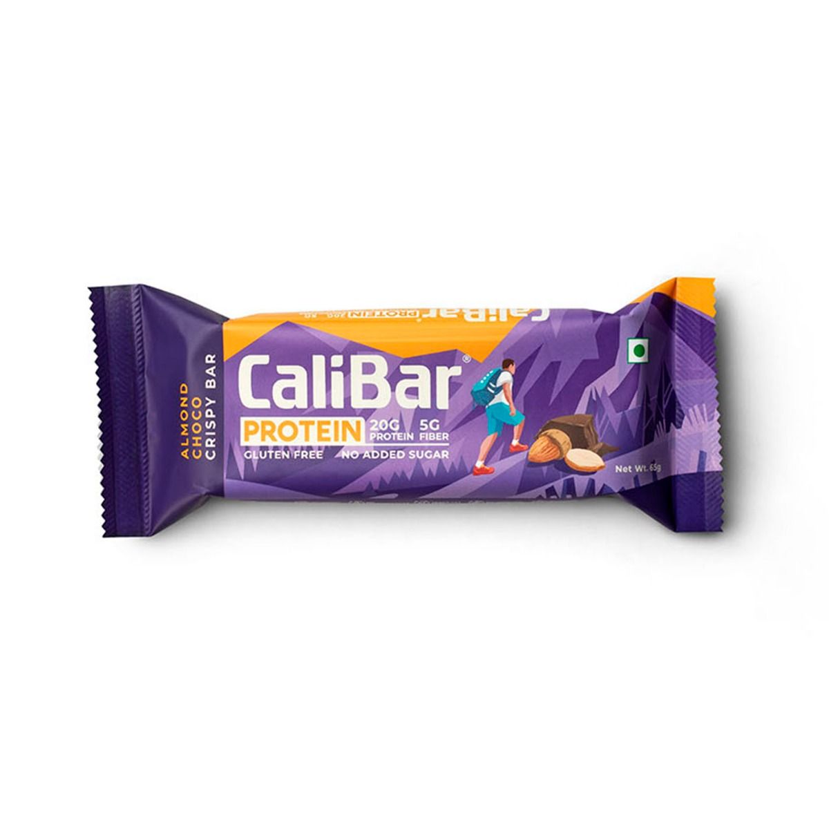 Buy Calibar Protein Almond Choco Crispy Bar, 65 gm Online
