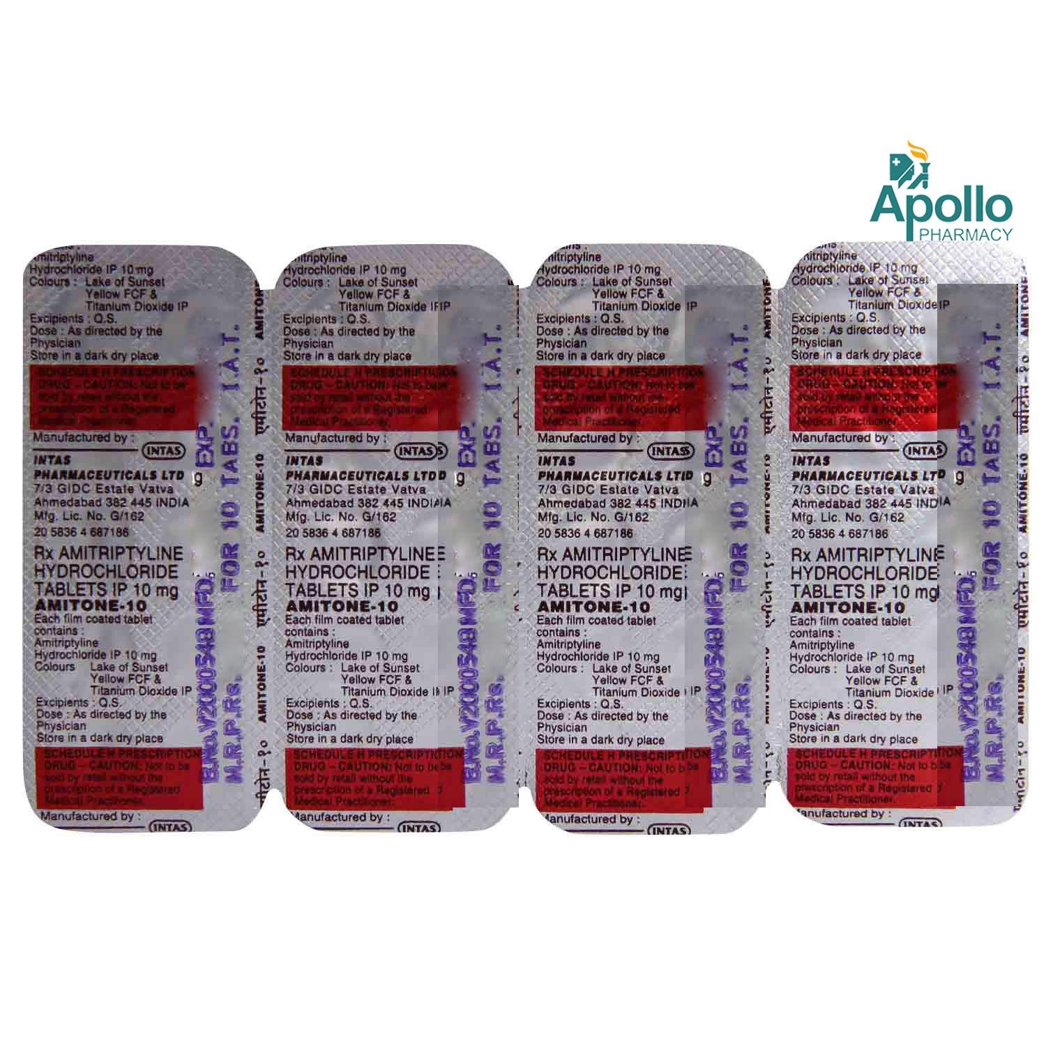 Amitone-10 Tablet 10's, Pack of 10 TABLETS