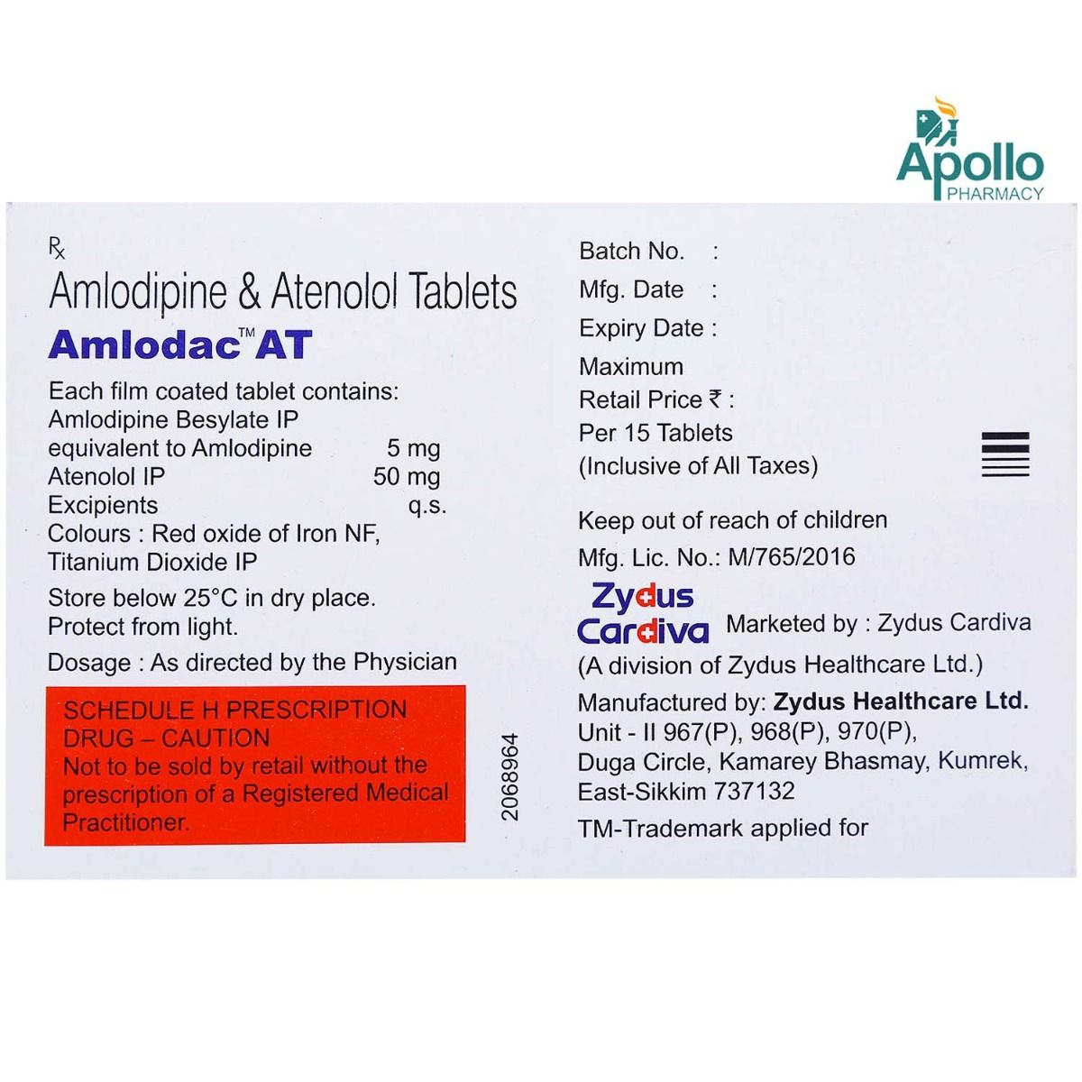 Amlodac At Tablet S Price Uses Side Effects Composition Apollo